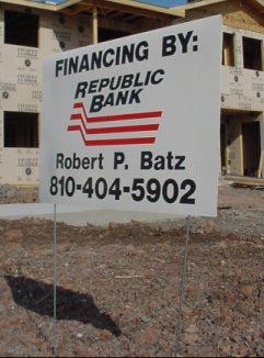 poly-coated yard sign