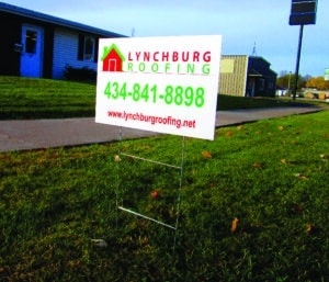 12 X 18 Two Color Corrugated Yard Sign Displayed in Front Yard