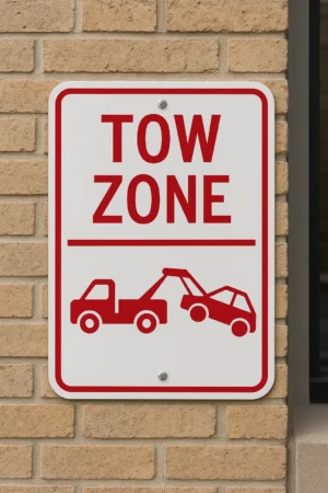 No Parking Tow Zone Sign