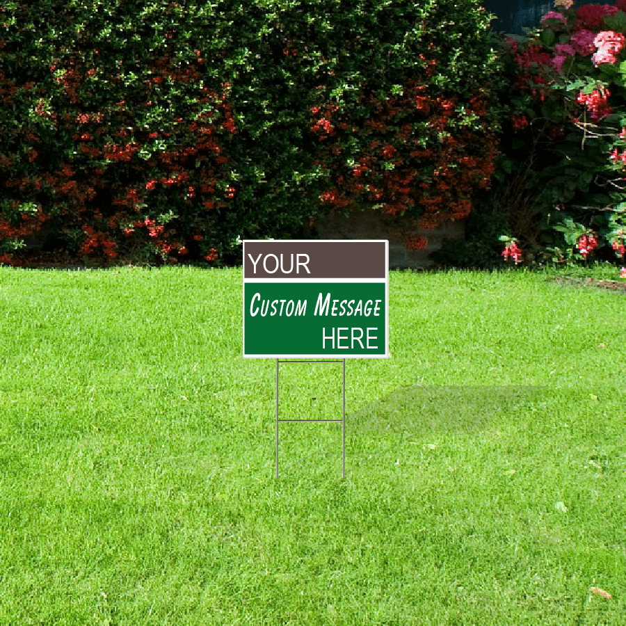 18 x 24-25 YARD SIGN 1 SIDE PRINT FULL COLOR 25 Metal Stakes 