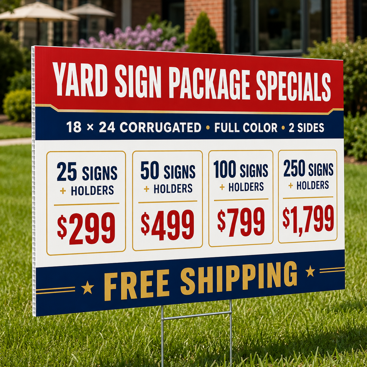 Yard sign package specials